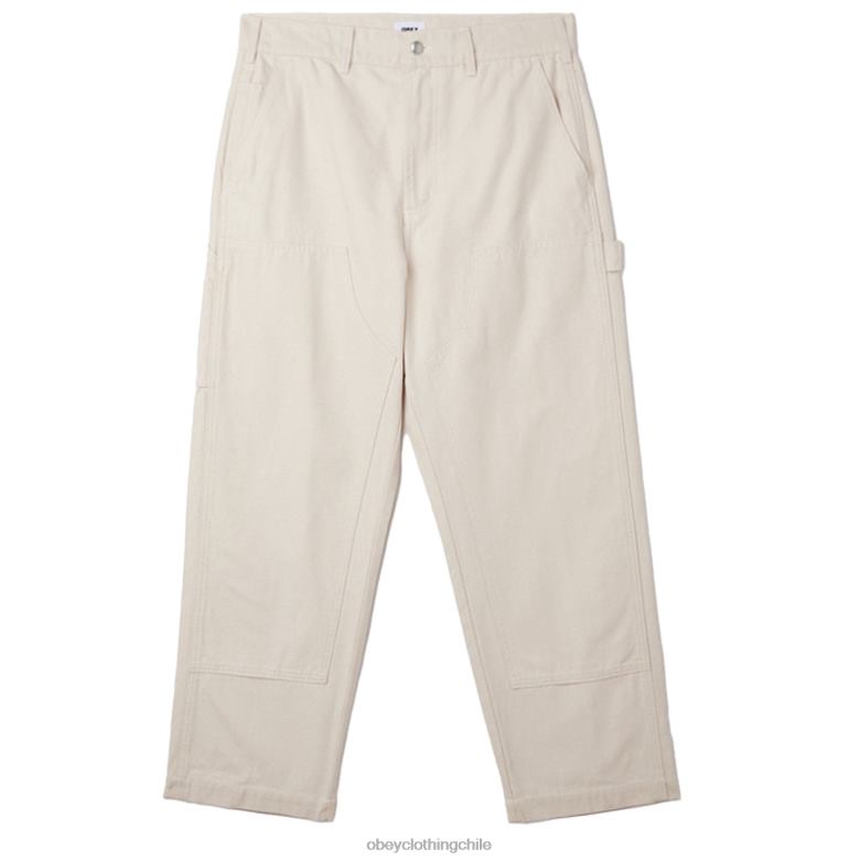 ropa 40VX924 hombres pantalones hasta la rodilla dobles de sarga big timer OBEY arcilla