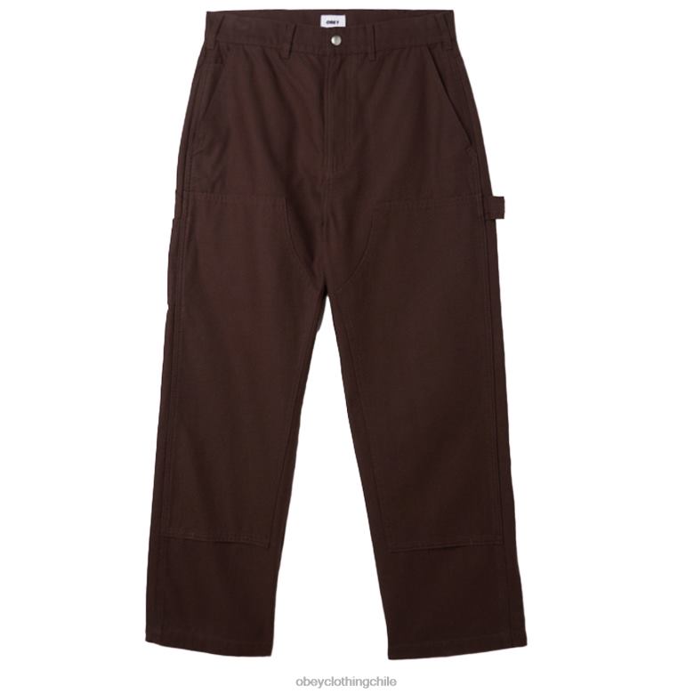 ropa 40VX925 hombres pantalones hasta la rodilla dobles de sarga big timer OBEY java marrón