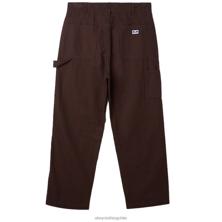 ropa 40VX925 hombres pantalones hasta la rodilla dobles de sarga big timer OBEY java marrón