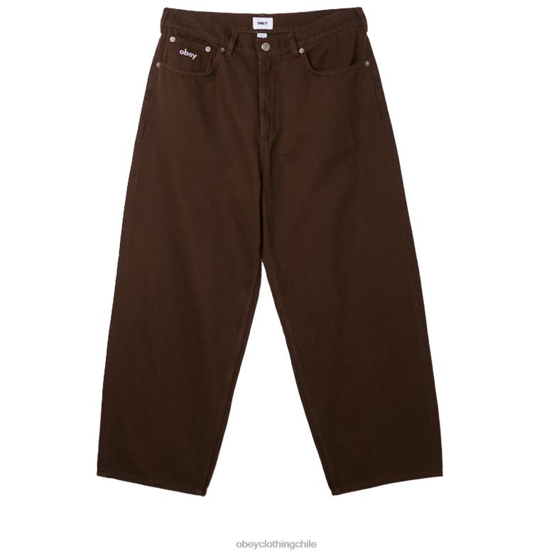 ropa 40VX928 hombres jean holgado OBEY java marrón