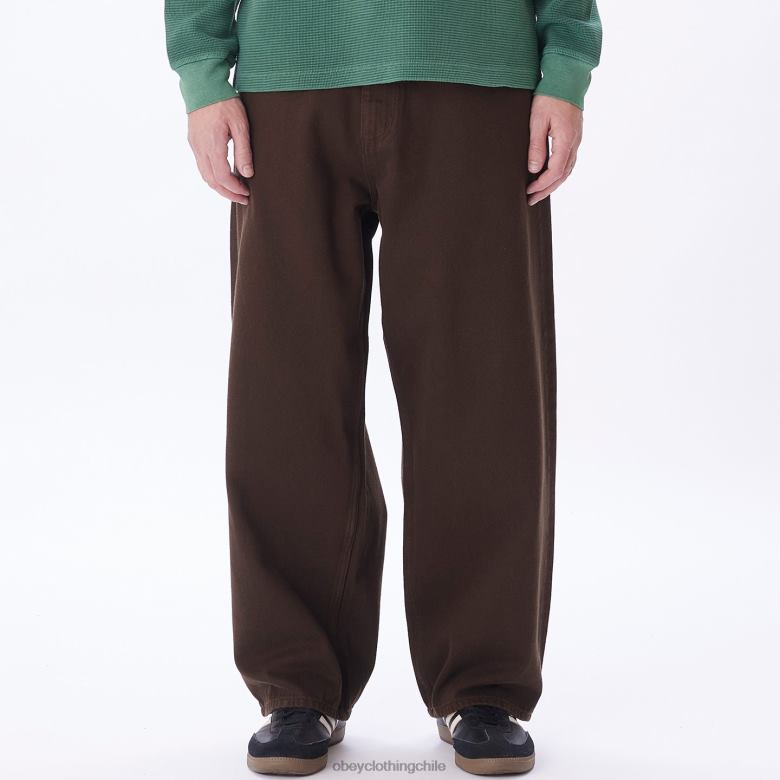 ropa 40VX928 hombres jean holgado OBEY java marrón