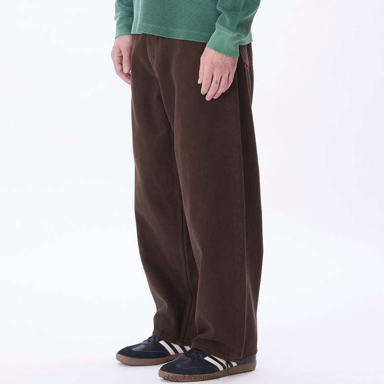 ropa 40VX928 hombres jean holgado OBEY java marrón