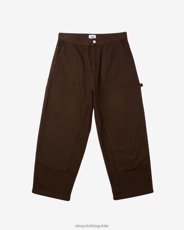 ropa 40VX930 hombres pantalón carpintero denim bigwig OBEY java marrón