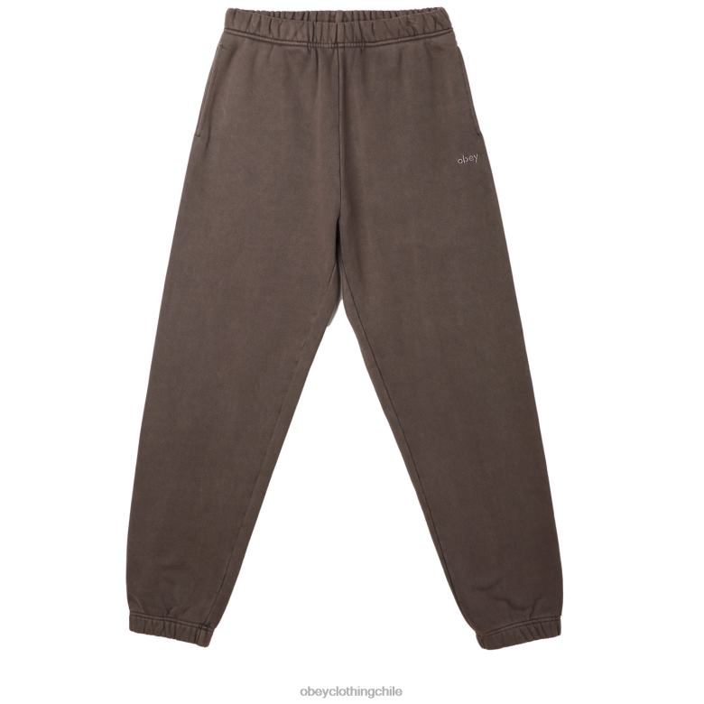 ropa 40VX931 hombres pantalones deportivos con pigmentos en minúsculas OBEY pigmento marrón java