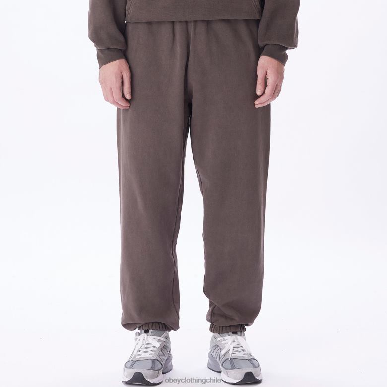 ropa 40VX931 hombres pantalones deportivos con pigmentos en minúsculas OBEY pigmento marrón java