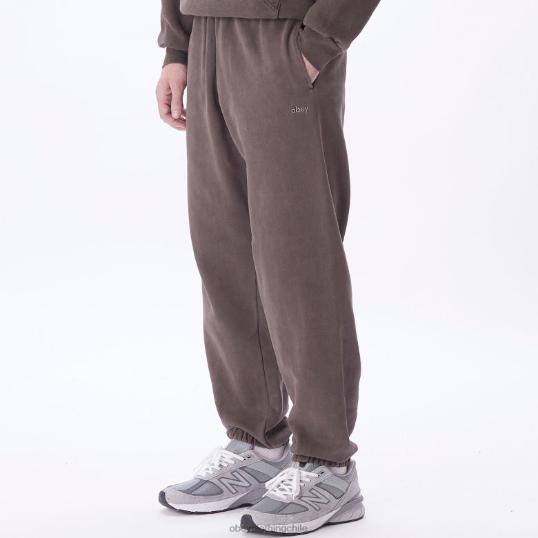 ropa 40VX931 hombres pantalones deportivos con pigmentos en minúsculas OBEY pigmento marrón java