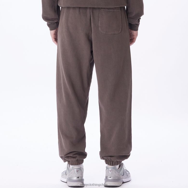 ropa 40VX931 hombres pantalones deportivos con pigmentos en minúsculas OBEY pigmento marrón java
