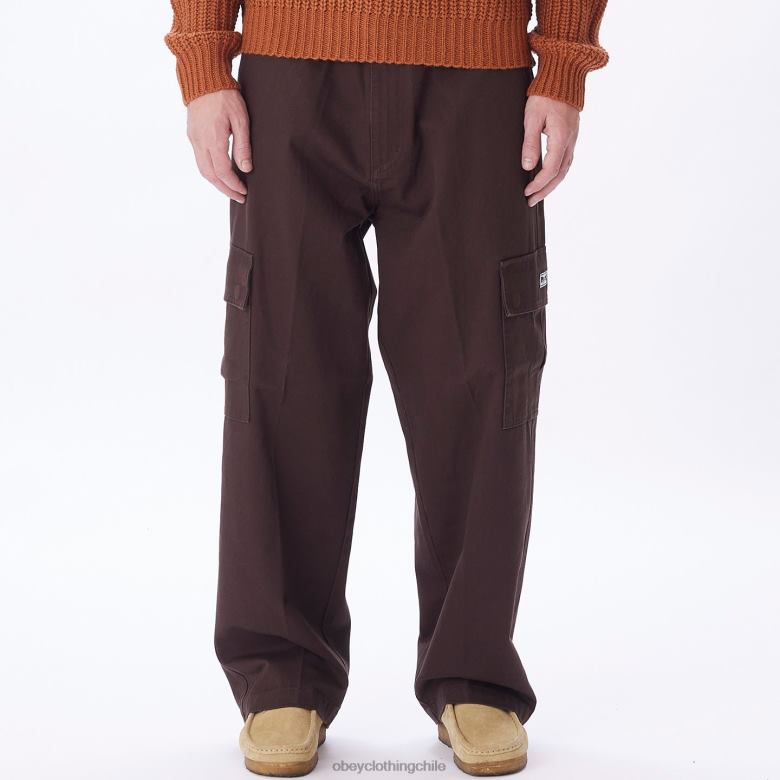 ropa 40VX934 hombres pantalones cargo bigwig baggy de sarga OBEY java marrón
