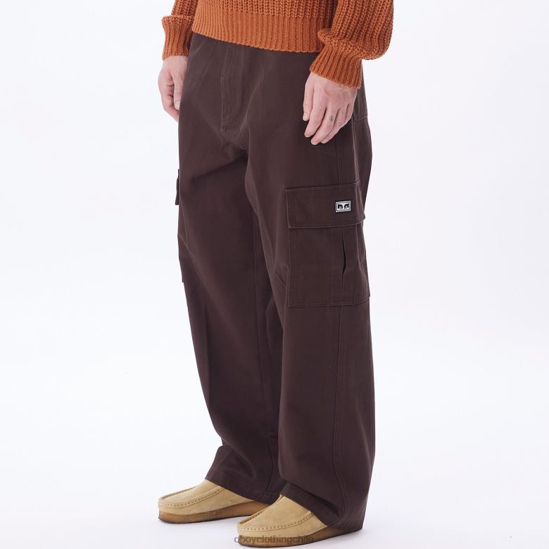 ropa 40VX934 hombres pantalones cargo bigwig baggy de sarga OBEY java marrón