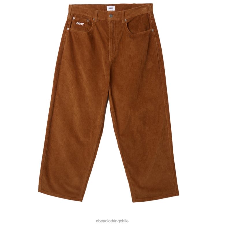 ropa 40VX935 hombres pantalones holgados de pana bigwig OBEY madera de catechu
