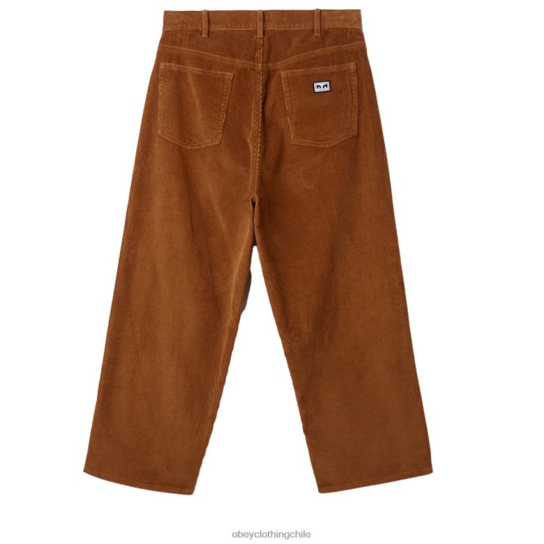 ropa 40VX935 hombres pantalones holgados de pana bigwig OBEY madera de catechu
