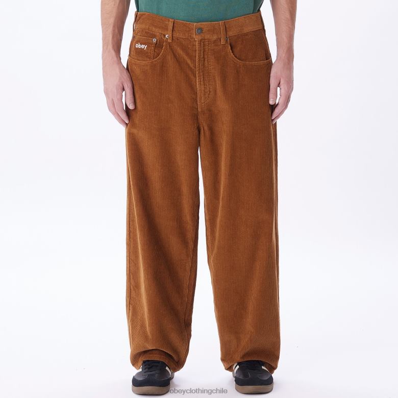 ropa 40VX935 hombres pantalones holgados de pana bigwig OBEY madera de catechu