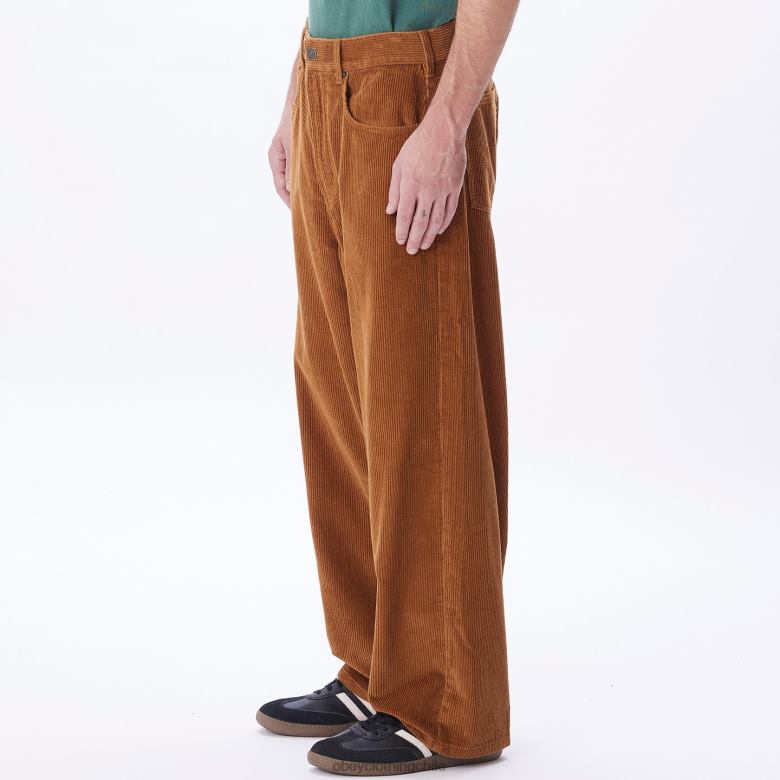 ropa 40VX935 hombres pantalones holgados de pana bigwig OBEY madera de catechu
