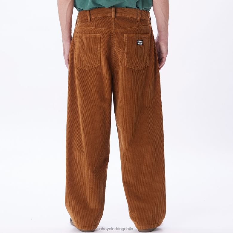 ropa 40VX935 hombres pantalones holgados de pana bigwig OBEY madera de catechu