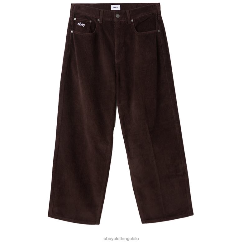 ropa 40VX936 hombres pantalones holgados de pana bigwig OBEY java marrón