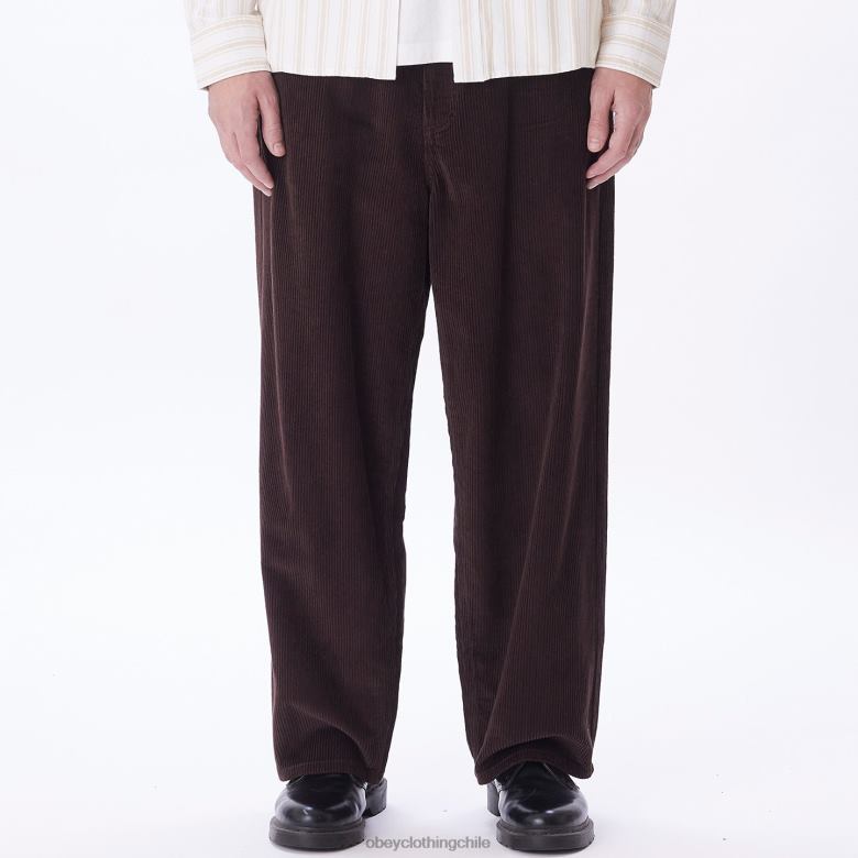 ropa 40VX936 hombres pantalones holgados de pana bigwig OBEY java marrón