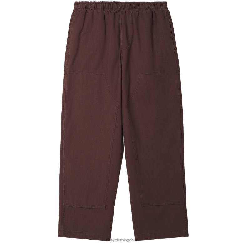 ropa 40VX937 hombres pantalón de lona grande y fácil OBEY marron oscuro