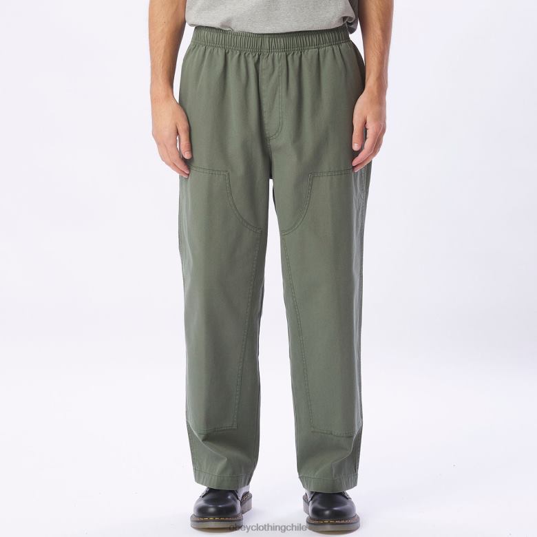 ropa 40VX938 hombres pantalón de lona grande y fácil OBEY aceituna ahumada