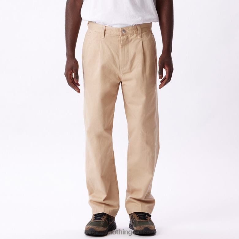 ropa 40VX943 hombres pantalón inmobiliario OBEY crema irlandesa