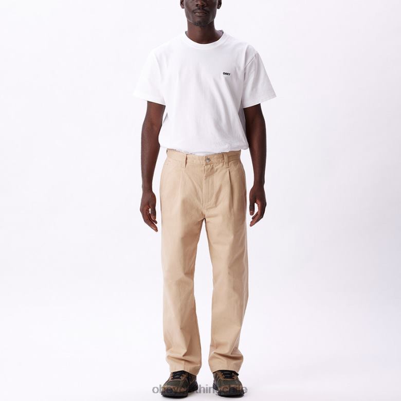 ropa 40VX943 hombres pantalón inmobiliario OBEY crema irlandesa