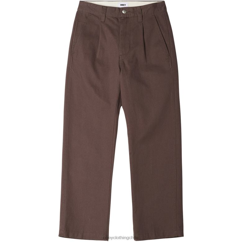 ropa 40VX944 hombres pantalón inmobiliario OBEY marron oscuro