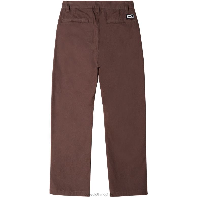 ropa 40VX944 hombres pantalón inmobiliario OBEY marron oscuro