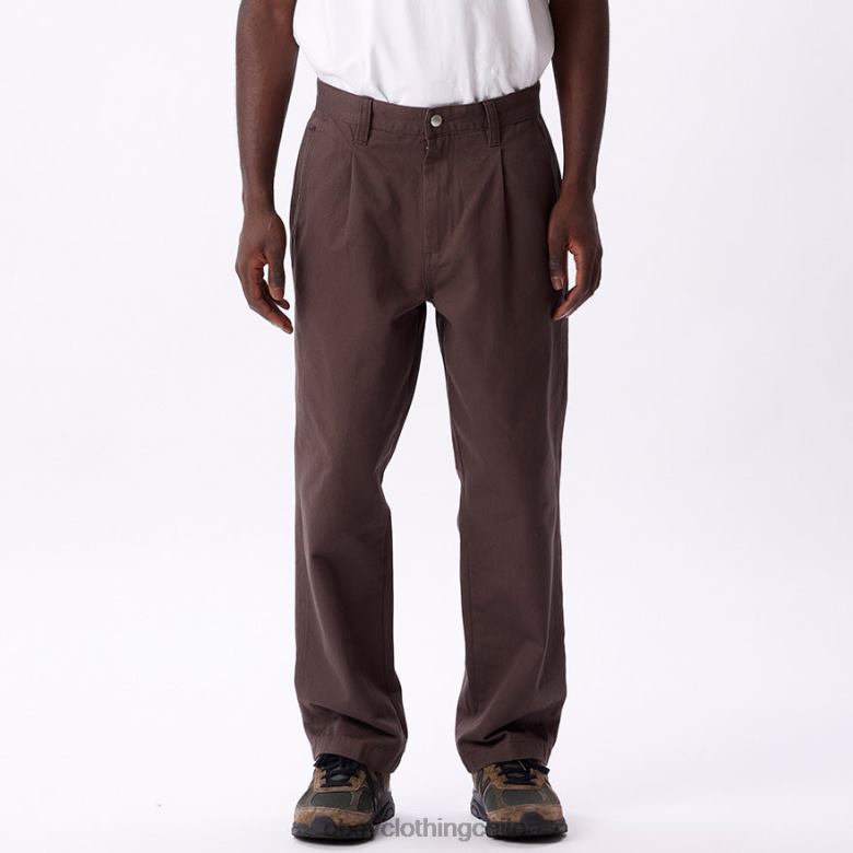 ropa 40VX944 hombres pantalón inmobiliario OBEY marron oscuro