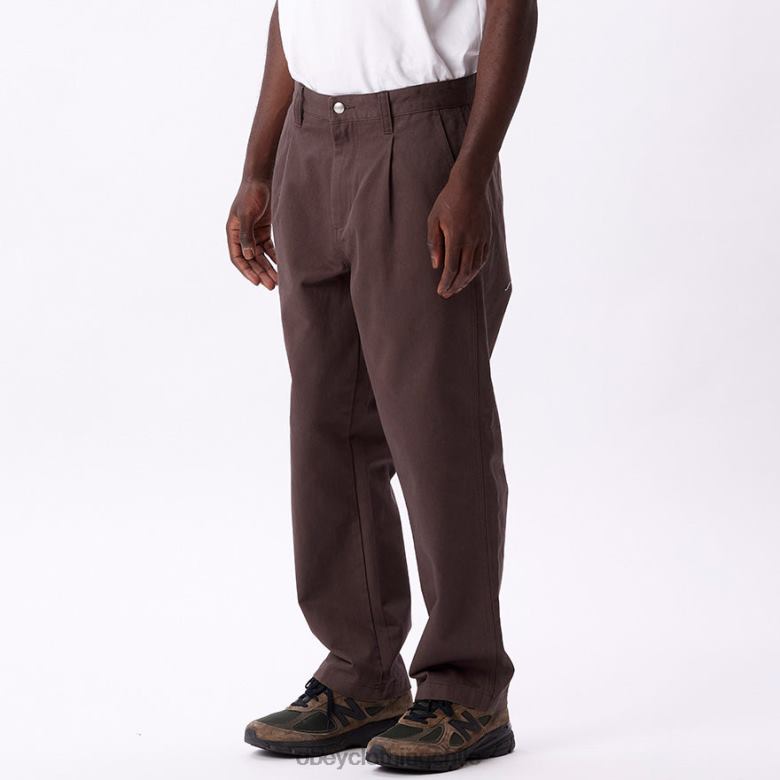 ropa 40VX944 hombres pantalón inmobiliario OBEY marron oscuro