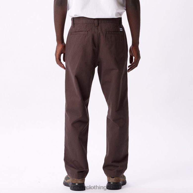 ropa 40VX944 hombres pantalón inmobiliario OBEY marron oscuro