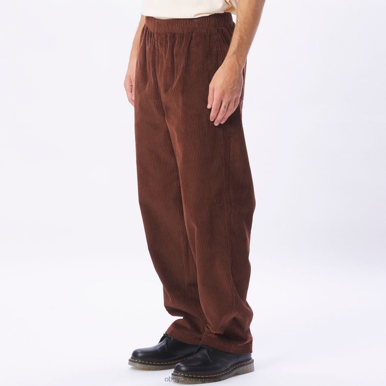 ropa 40VX947 hombres pantalón de pana fácil OBEY sepia