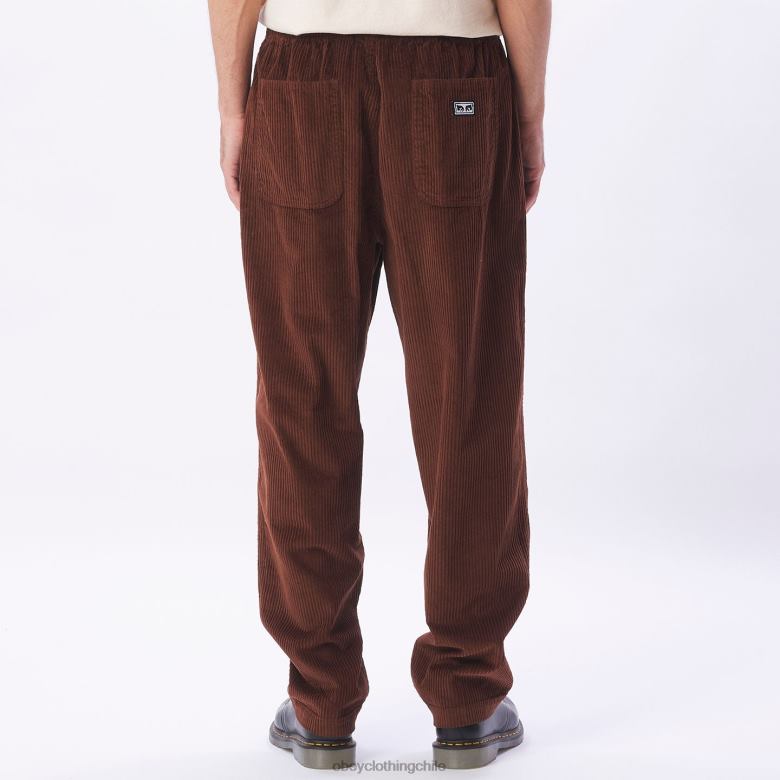 ropa 40VX947 hombres pantalón de pana fácil OBEY sepia