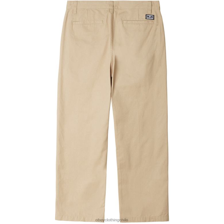 ropa 40VX951 hombres pantalón con bordado estate OBEY crema irlandesa