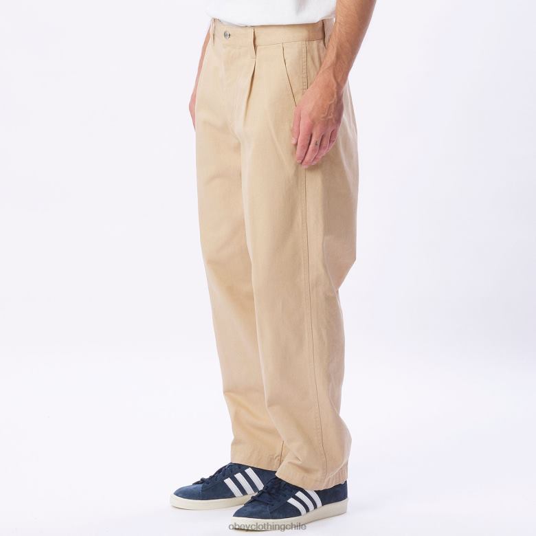 ropa 40VX951 hombres pantalón con bordado estate OBEY crema irlandesa