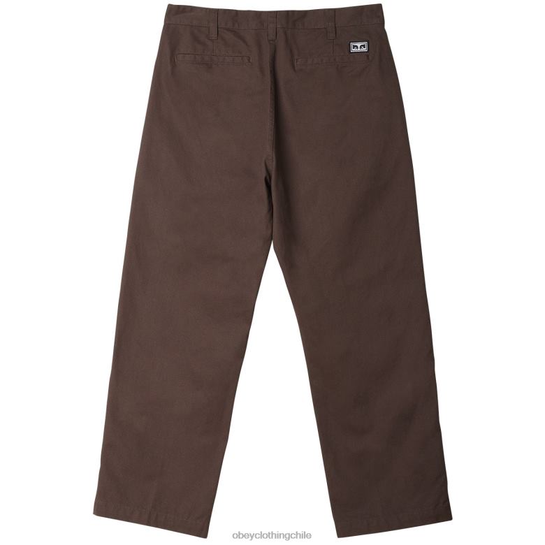 ropa 40VX952 hombres pantalón con bordado estate OBEY marron oscuro