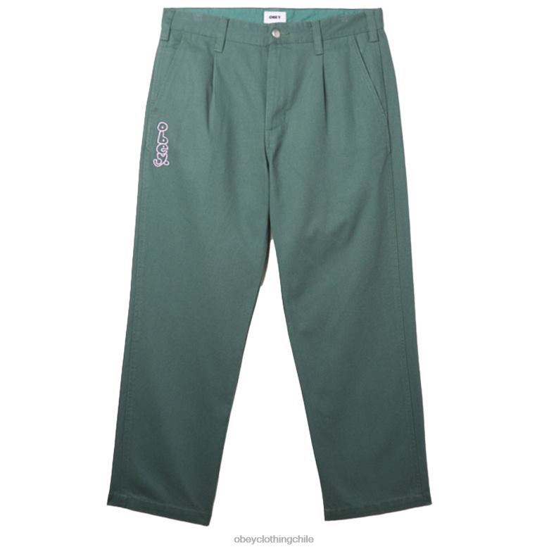ropa 40VX953 hombres pantalón con bordado estate OBEY pino plateado