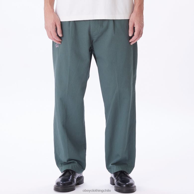 ropa 40VX953 hombres pantalón con bordado estate OBEY pino plateado