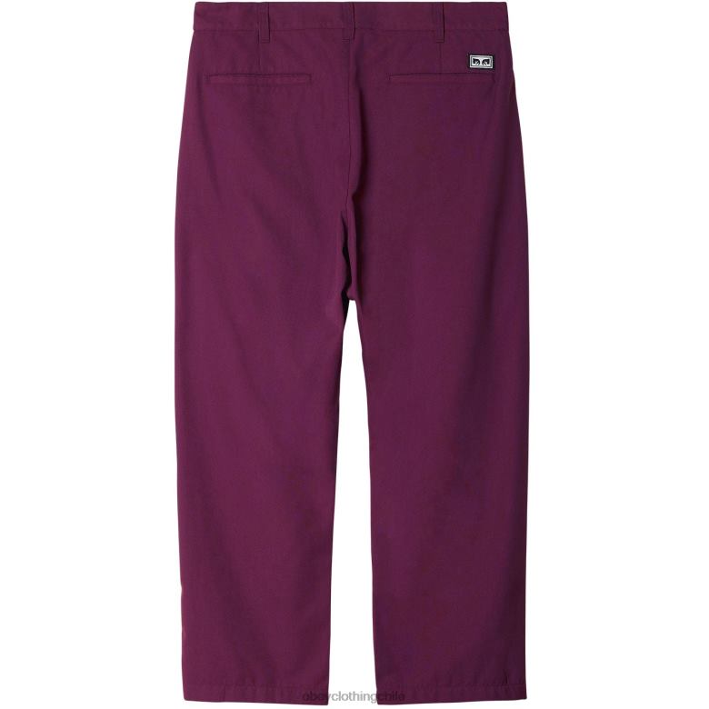 ropa 40VX954 hombres pantalón plisado fubar OBEY raíz de remolacha