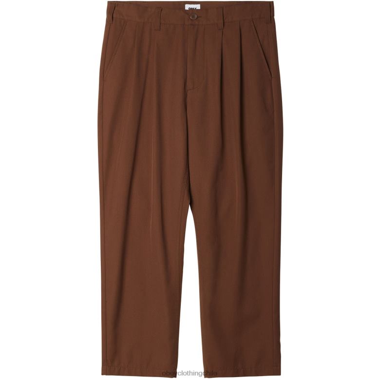 ropa 40VX956 hombres pantalón plisado fubar OBEY sepia