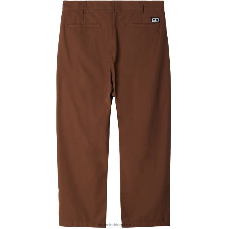 ropa 40VX956 hombres pantalón plisado fubar OBEY sepia
