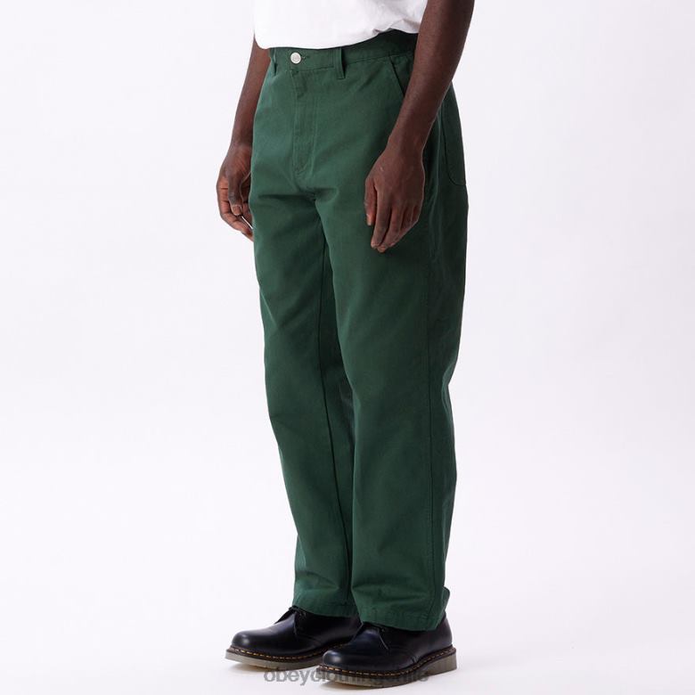 ropa 40VX958 hombres pantalón de carpintero de trabajo duro OBEY cedro oscuro