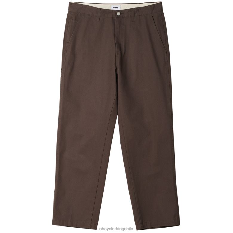ropa 40VX959 hombres pantalón de carpintero de trabajo duro OBEY marron oscuro