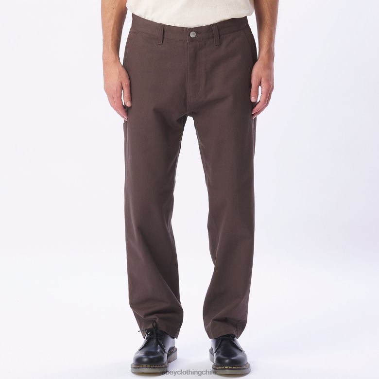 ropa 40VX959 hombres pantalón de carpintero de trabajo duro OBEY marron oscuro