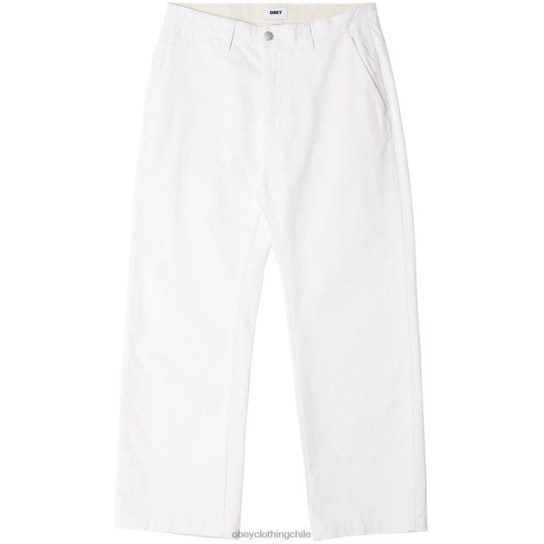 ropa 40VX960 hombres pantalón de carpintero de trabajo duro OBEY blanco