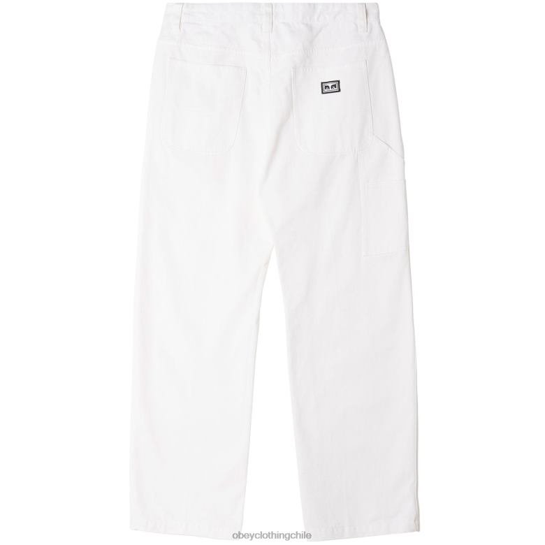 ropa 40VX960 hombres pantalón de carpintero de trabajo duro OBEY blanco