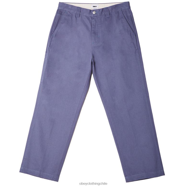 ropa 40VX961 hombres pantalón de carpintero de trabajo duro OBEY azul vintage