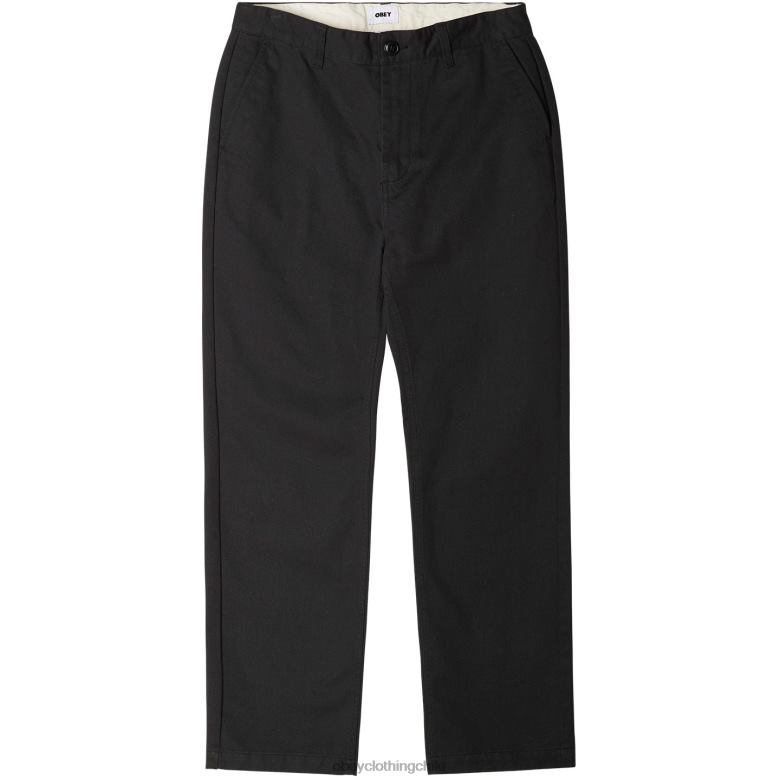 ropa 40VX962 hombres pantalón de sarga hughes OBEY negro