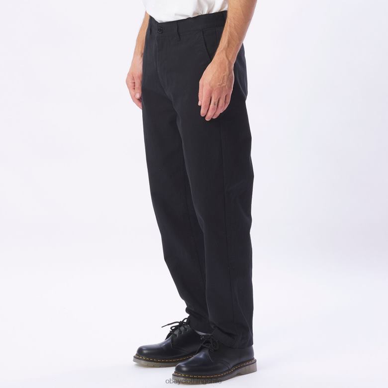 ropa 40VX962 hombres pantalón de sarga hughes OBEY negro