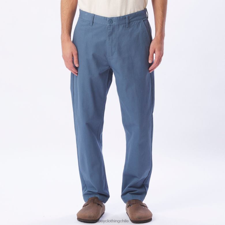 ropa 40VX963 hombres pantalón de sarga hughes OBEY azul opaco