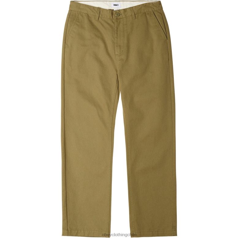 ropa 40VX964 hombres pantalón de sarga hughes OBEY campo verde