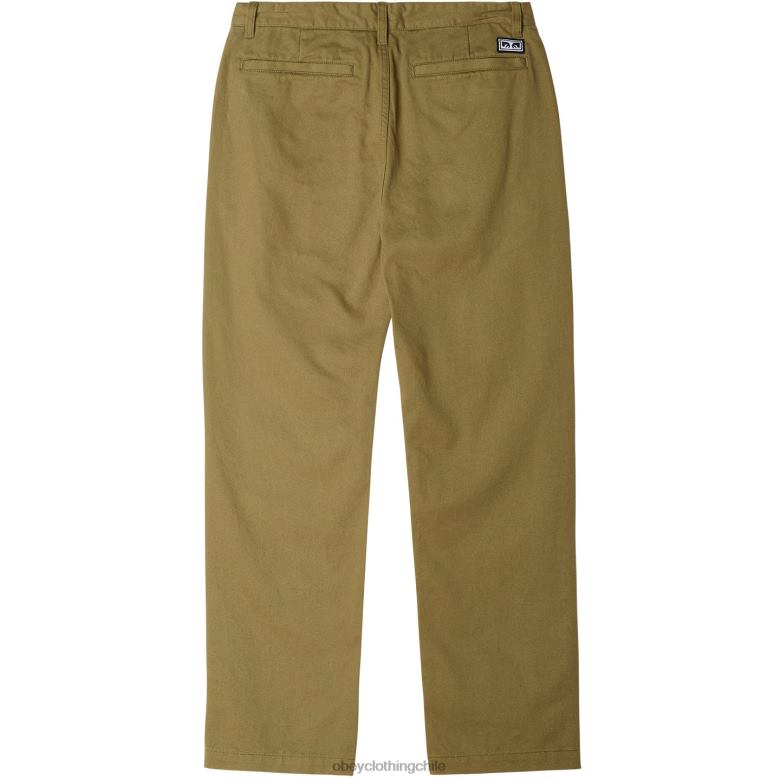 ropa 40VX964 hombres pantalón de sarga hughes OBEY campo verde